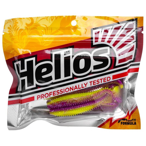 Виброхвост Helios Shaggy 3,35"/8,5 см (5 шт) fio & acid lemon