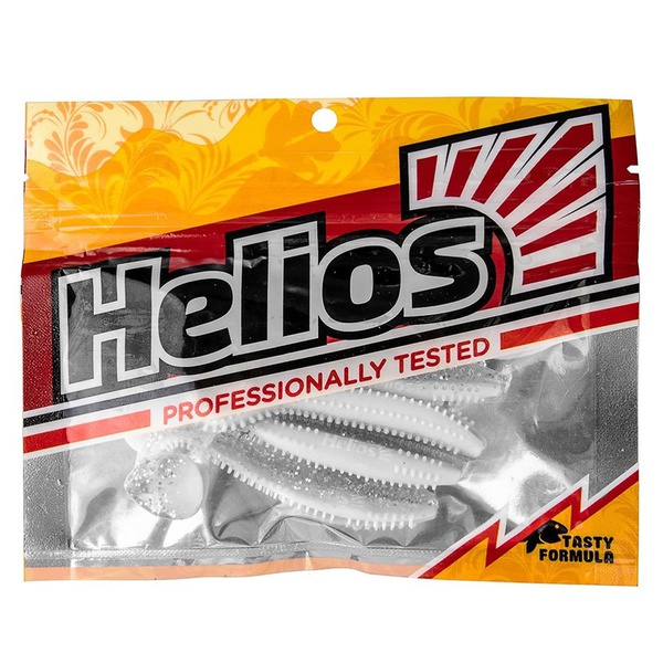 Виброхвост Helios Shaggy 3,35"/8,5 см (5 шт) white & sparkles