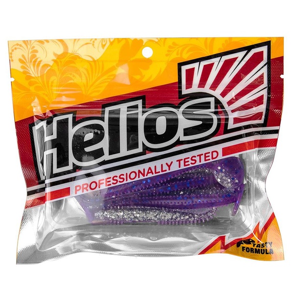 Виброхвост Helios Shaggy 5,12"/13 см (5 шт) silver sparkles & fio