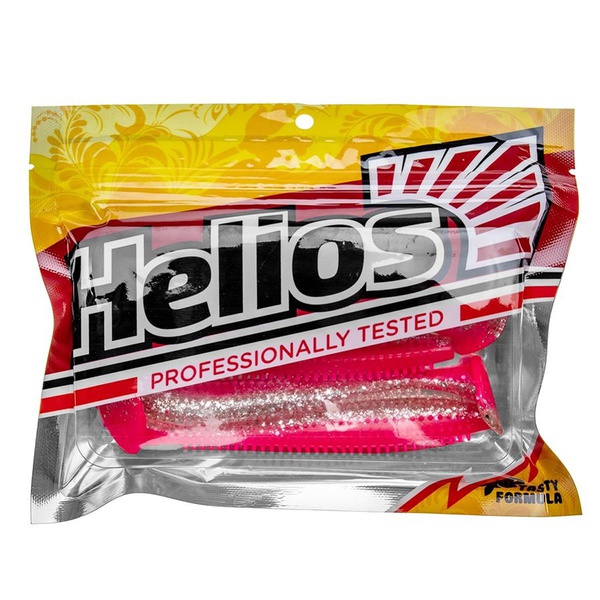 Виброхвост Helios Shaggy 5,12"/13 см (5 шт) silver sparkles & pink