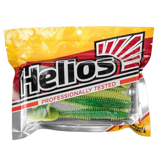 Виброхвост Helios Shaggy 5,12"/13 см (5 шт) green lime