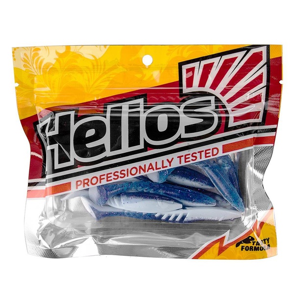 Виброхвост Helios Slash 2,64"/6,7 см (10 шт) blue sparkles & white