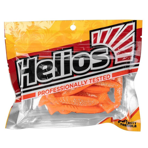 Виброхвост Helios Slash 2,64"/6,7 см (10 шт) orange & sparkles