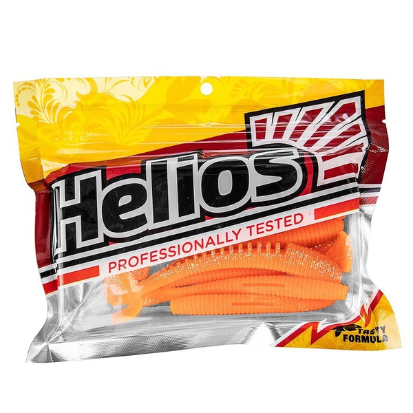 Виброхвост Helios Varuna 4,33"/11 см (7 шт) orange & sparkles