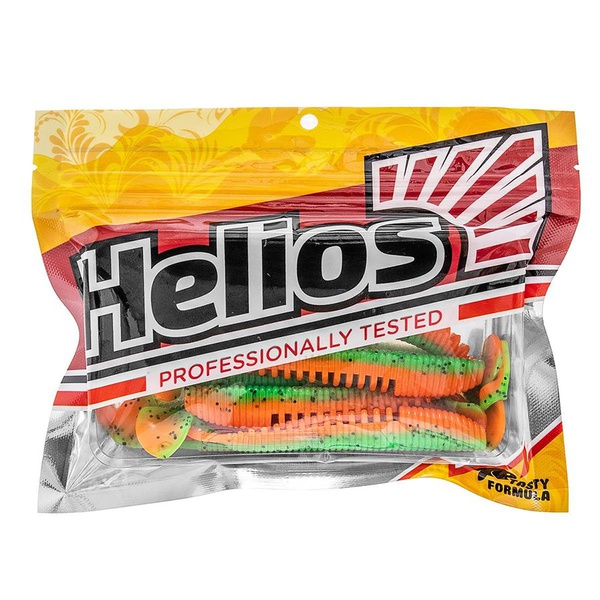 Виброхвост Helios Varuna 4,33"/11 см (7 шт) pepper green & orange