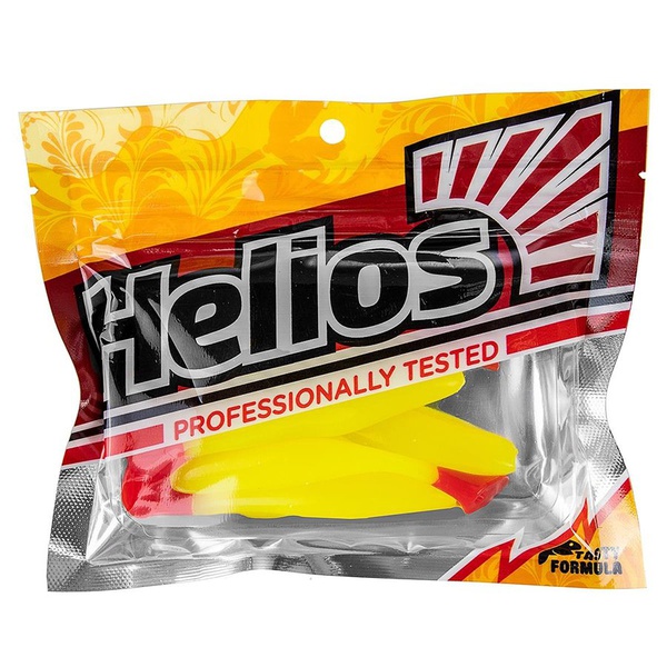 Виброхвост Helios Vigor 3,75"/9.5 см (7 шт) acid lemon & red