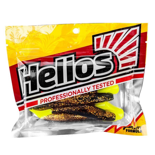 Виброхвост Helios Vigor 3,75"/9.5 см (7 шт) black sparkles lt