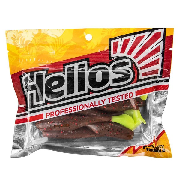 Виброхвост Helios Vigor 3,75"/9.5 см (7 шт) rusty gold & lime