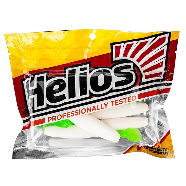 Виброхвост Helios Vigor 3,75"/9.5 см (7 шт) white & green