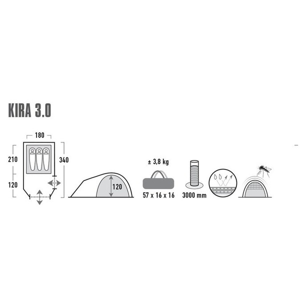 Палатка High Peak Kira 3 серебристый