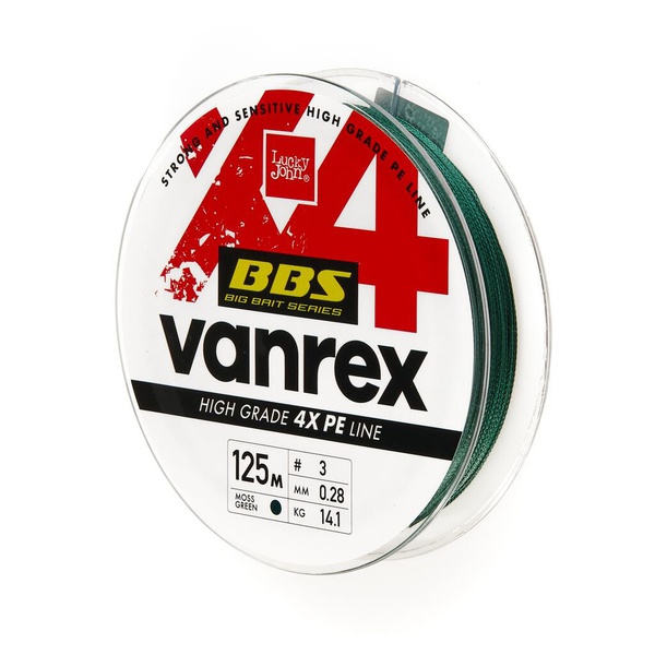 Леска плетёная Lucky John Vanrex BBS х4 Braid Moss Green 125/028