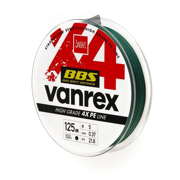 Леска плетёная Lucky John Vanrex BBS х4 Braid Moss Green 125/037