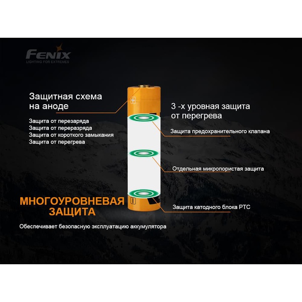Аккумулятор 21700 Fenix 4000P mAh Li-ion