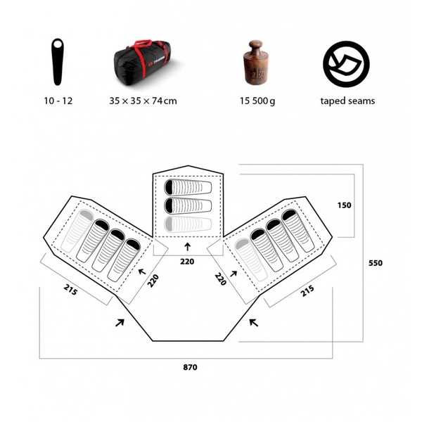 Палатка Trimm Family Bungalow II 8+3 песочный