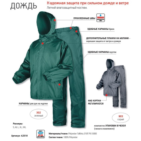 Костюм водонепроницаемый Nova Tour Дождь