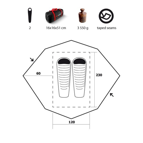 Палатка Trimm Extreme Escapade-DSL 2 оранжевый