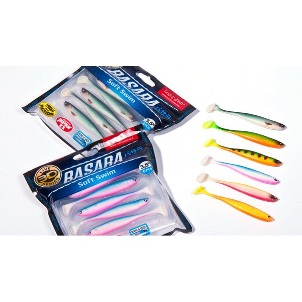 Виброхвост Lucky John 3D Series Basara Soft Swim 2,5" (6,3 см) PG01, 8шт