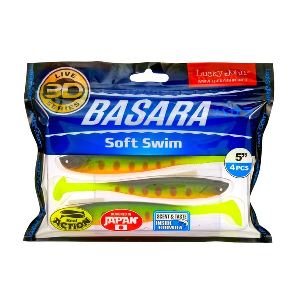 Виброхвост Lucky John 3D Series Basara Soft Swim 5" (12,7 см) 4шт PG01
