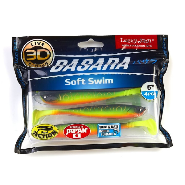 Виброхвост Lucky John 3D Series Basara Soft Swim 5" (12,7 см) 4шт PG02