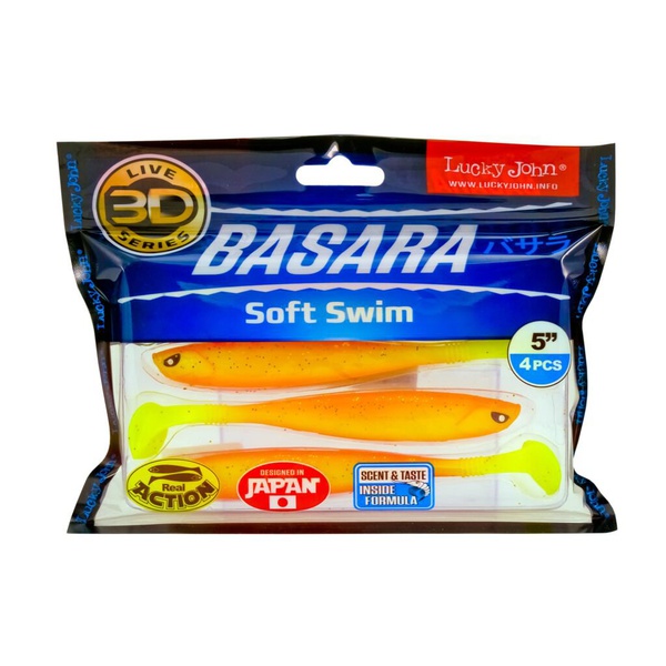 Виброхвост Lucky John 3D Series Basara Soft Swim 5" (12,7 см) 4шт PG03