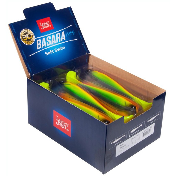 Виброхвост Lucky John 3D Series Basara Soft Swim 7,5" (19 см) PG02, 16шт. Big Box