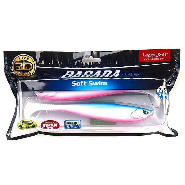 Виброхвост Lucky John 3D Series Basara Soft Swim 7,5" (19 см) PG05, 2шт