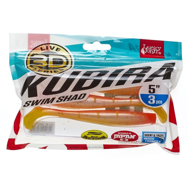 Виброхвост Lucky John 3D Series Kubira Swim Shad 5" (12,5 см) 3шт PG16