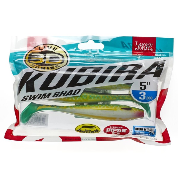 Виброхвост Lucky John 3D Series Kubira Swim Shad 5" (12,5 см) 3шт PG19