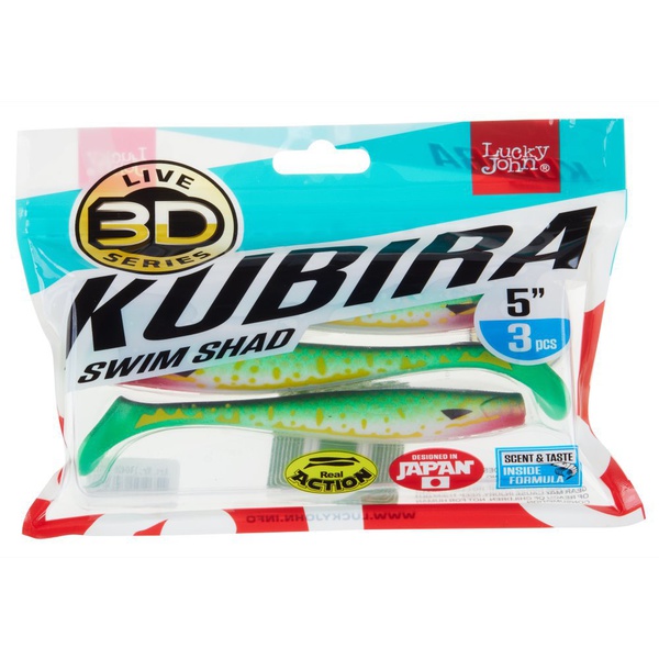 Виброхвост Lucky John 3D Series Kubira Swim Shad 5" (12,5 см) 3шт PG19