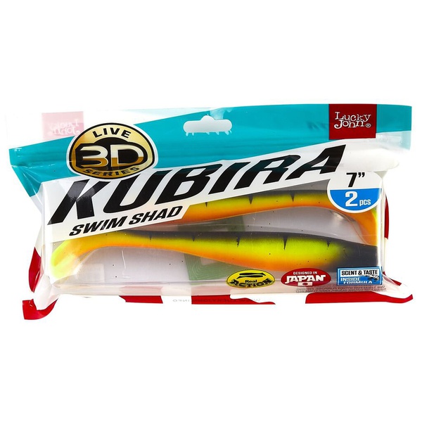 Виброхвост Lucky John 3D Series Kubira Swim Shad 7" (17,5 см) 2шт PG14