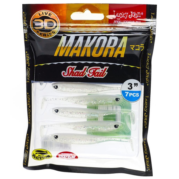 Виброхвост Lucky John 3D Series Makora Shad Tail 3" (7,6см) 7шт 003