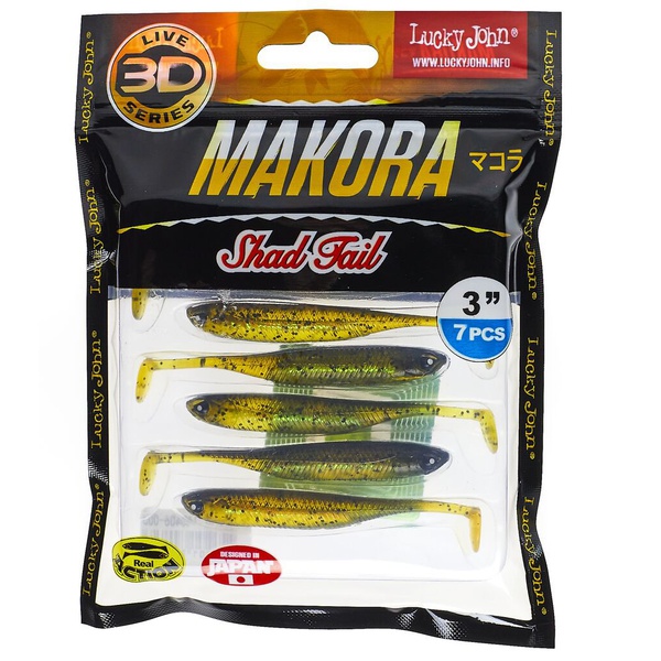 Виброхвост Lucky John 3D Series Makora Shad Tail 3" (7,6см) 7шт 005