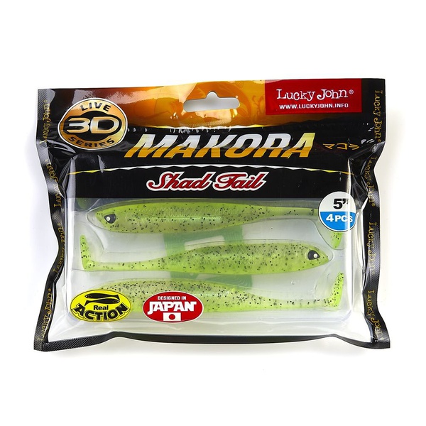 Виброхвост Lucky John 3D Series Makora Shad Tail 5" (12,7см) 4шт 006