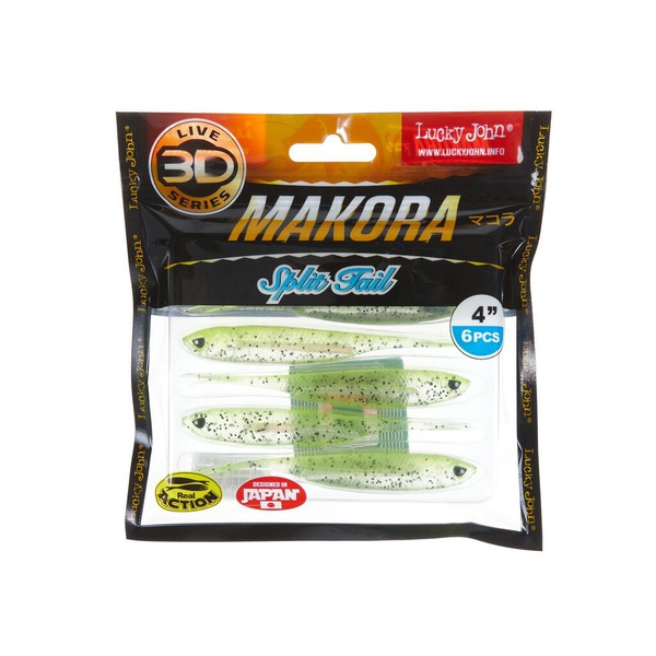 Виброхвост Lucky John 3D Series Makora Split Tail 4" (10см) 6шт 006