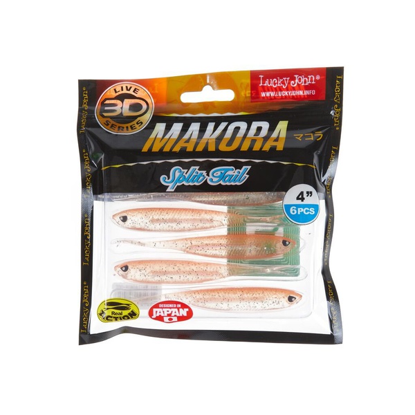 Виброхвост Lucky John 3D Series Makora Split Tail 4" (10см) 6шт 007
