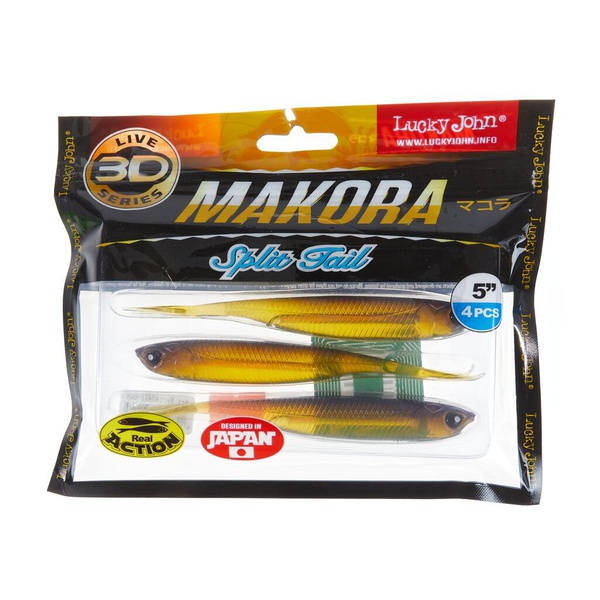 Виброхвост Lucky John 3D Series Makora Split Tail 5" (12,7см) 4шт 004