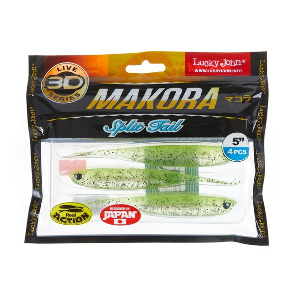 Виброхвост Lucky John 3D Series Makora Split Tail 5" (12,7см) 4шт 006