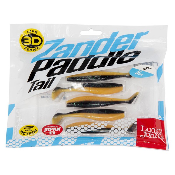 Виброхвост Lucky John 3D Series Zander Paddle Tail 4" (10см) 5шт Z07