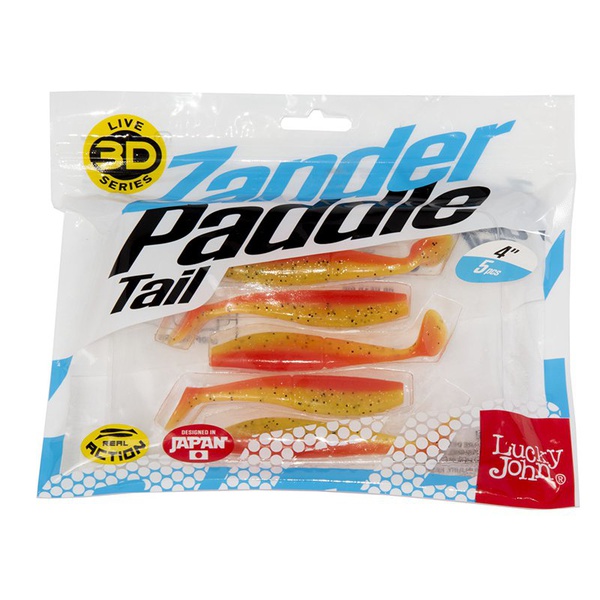 Виброхвост Lucky John 3D Series Zander Paddle Tail 4" (10см) 5шт Z08