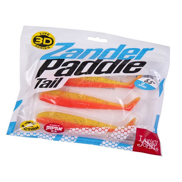 Виброхвост Lucky John 3D Series Zander Paddle Tail 5,5" (14см) 3шт Z08