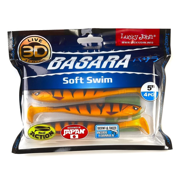 Виброхвост Lucky John 3D Series Basara Soft Swim 5" (12,7 см) 4шт PG08