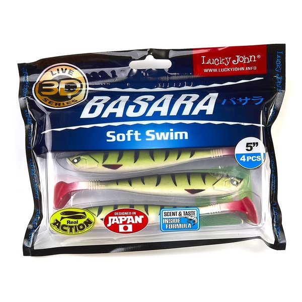 Виброхвост Lucky John 3D Series Basara Soft Swim 5" (12,7 см) 4шт PG10