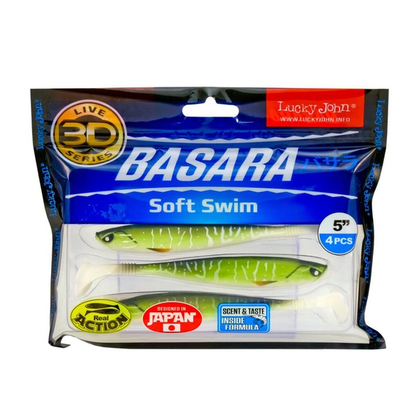 Виброхвост Lucky John 3D Series Basara Soft Swim 5" (12,7 см) 4шт PG11