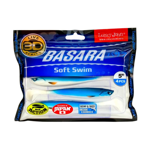 Виброхвост Lucky John 3D Series Basara Soft Swim 5" (12,7 см) 4шт PG12
