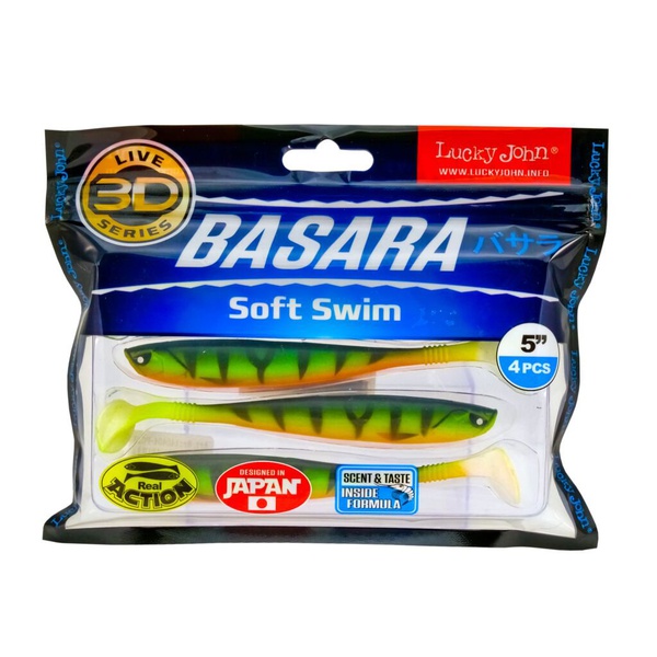 Виброхвост Lucky John 3D Series Basara Soft Swim 5" (12,7 см) 4шт PG13