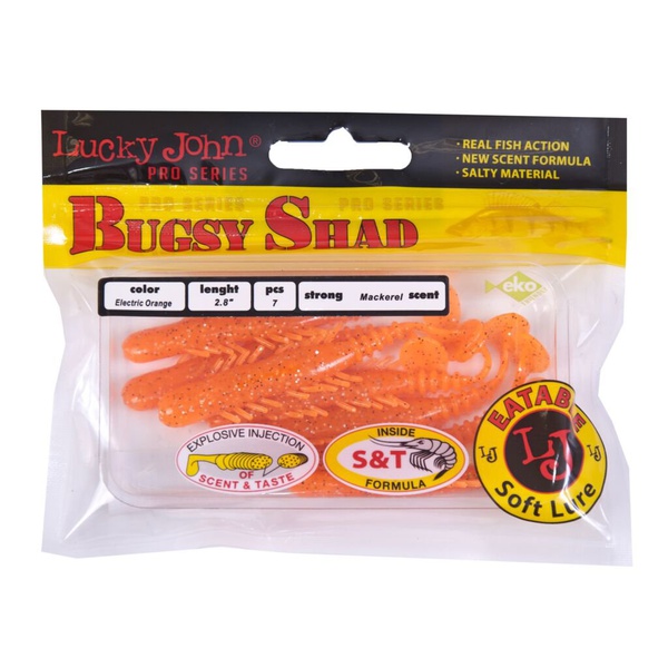 Виброхвосты съедобные Lucky John Pro Series Bugsy Shad 2.8" (7.2см) 7шт 036