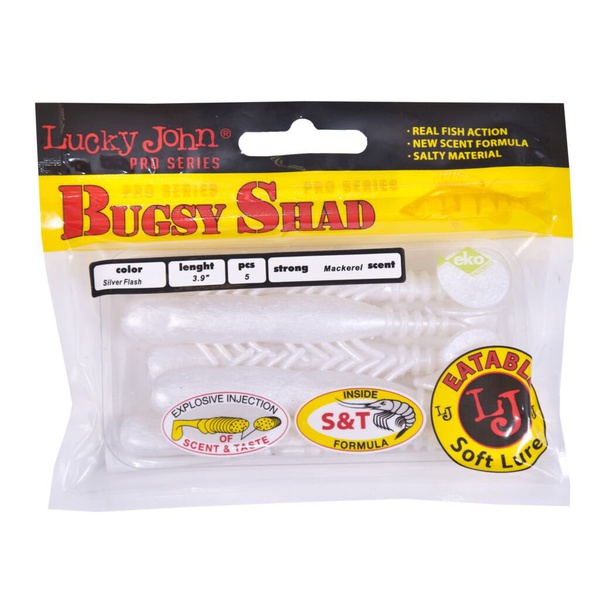 Виброхвосты съедобные Lucky John Pro Series Bugsy Shad 3.9" (10см) 5шт 026