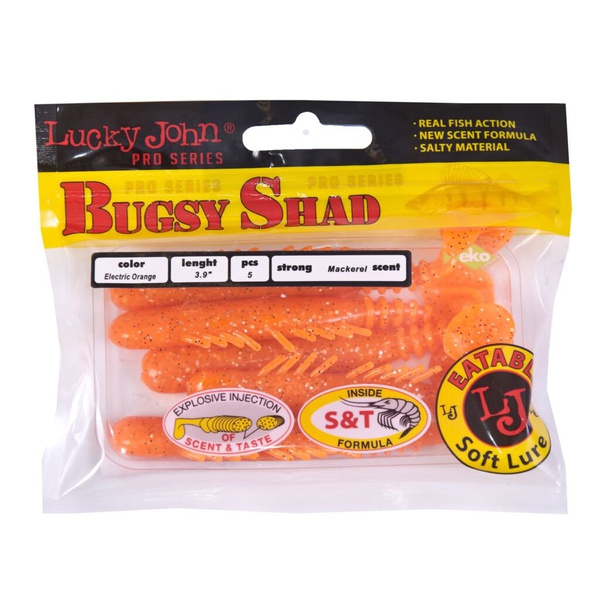 Виброхвосты съедобные Lucky John Pro Series Bugsy Shad 3.9" (10см) 5шт 036