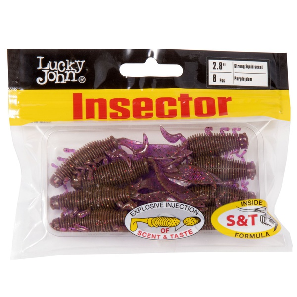 Виброхвосты съедобные Lucky John Pro Series Insector 2,8" (7см) 8шт S13