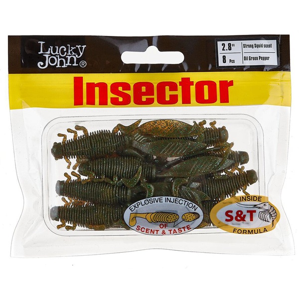 Виброхвосты съедобные Lucky John Pro Series Insector 2,8" (7см) 8шт S67